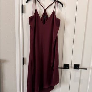Elegant BCBG Burgundy Spaghetti Strap Dress